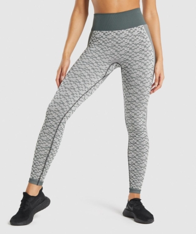 Gymshark WTFlex Seamless High Waisted Women's Leggings Grey | UAE-63THAL