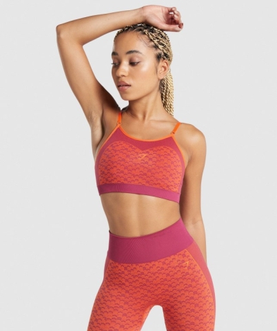 Gymshark WTFlex Seamless Strappy Women's Sports Bra Pink | UAE-95KAUL