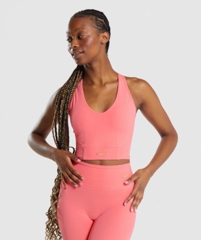 Gymshark Whitney Crop Women's Tank Tops Pink | UAE-05IYFW