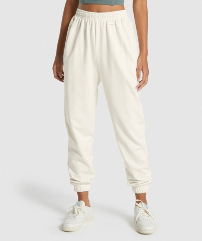 Gymshark Whitney Loose Women's Joggers White | UAE-17JXOE