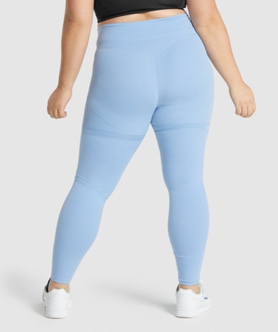 Gymshark Whitney Mesh High Waisted Women's Leggings Blue | UAE-67PJFC