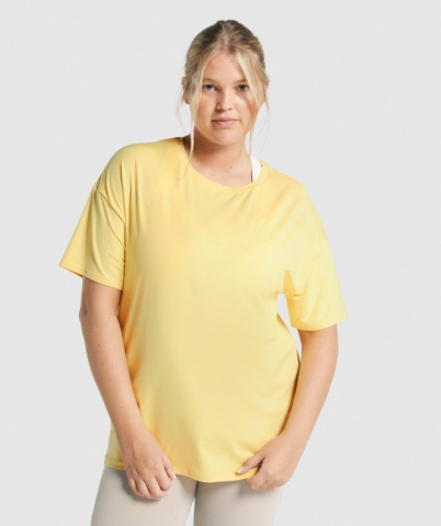 Gymshark Whitney Oversized Women's T Shirts Yellow | UAE-43FACV