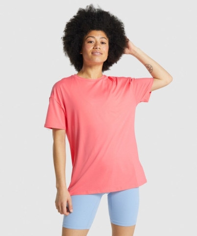 Gymshark Whitney Oversized Women's T Shirts Pink | UAE-73USFY