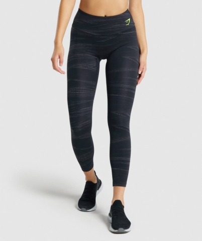 Gymshark Zone Graphic High Waisted Women's Leggings Black / Grey | UAE-41LJCS