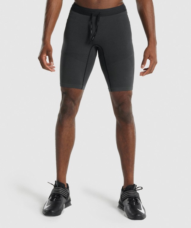 Gymshark 315 1/2 Tight Men\'s Shorts Grey | UAE-71KSGL