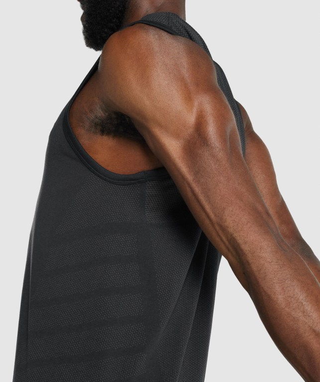 Gymshark 315 Men's Tank Tops Black | UAE-20EXSH