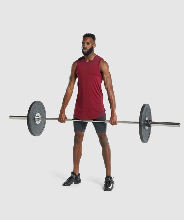 Gymshark 315 Men's Tank Tops Burgundy | UAE-21GBUQ