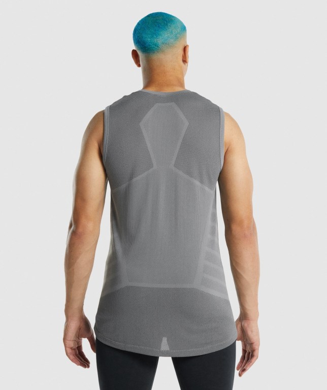 Gymshark 315 Men's Tank Tops Grey | UAE-74WXCQ