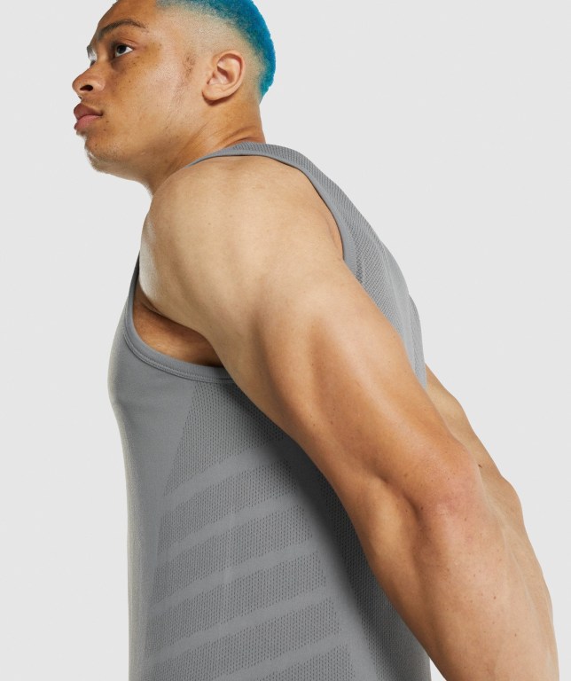 Gymshark 315 Men's Tank Tops Grey | UAE-74WXCQ