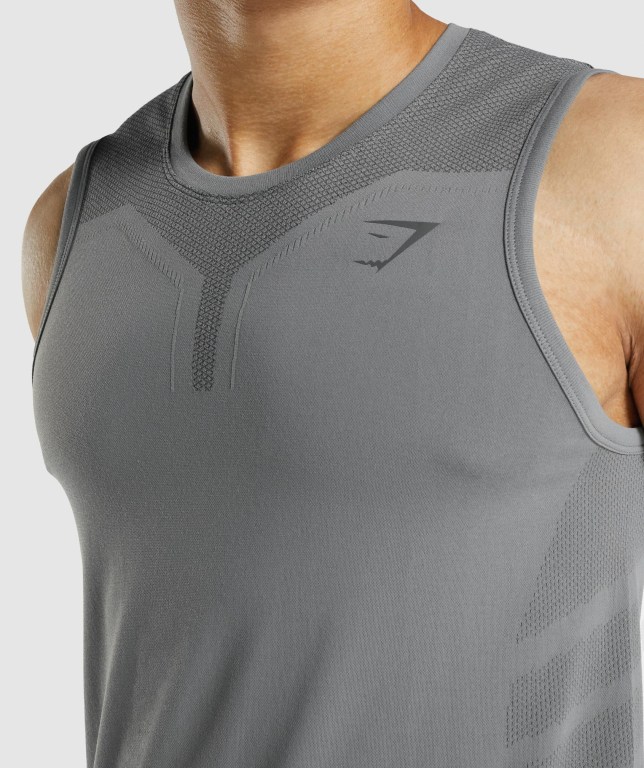 Gymshark 315 Men's Tank Tops Grey | UAE-74WXCQ