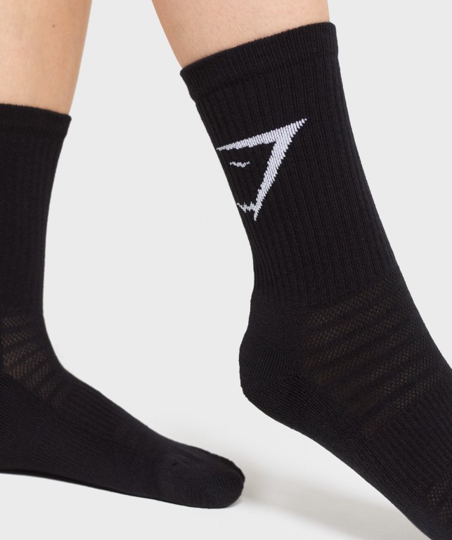 Gymshark 3pk Men's Socks Black | UAE-20NQCA