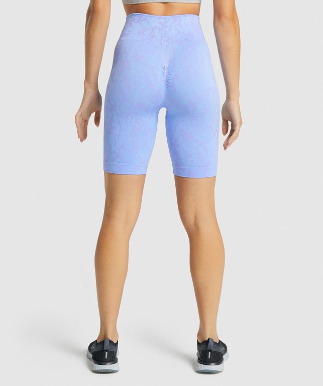 Gymshark Adapt Animal Seamless Cycling Women's Shorts Light Blue | UAE-30ERKJ