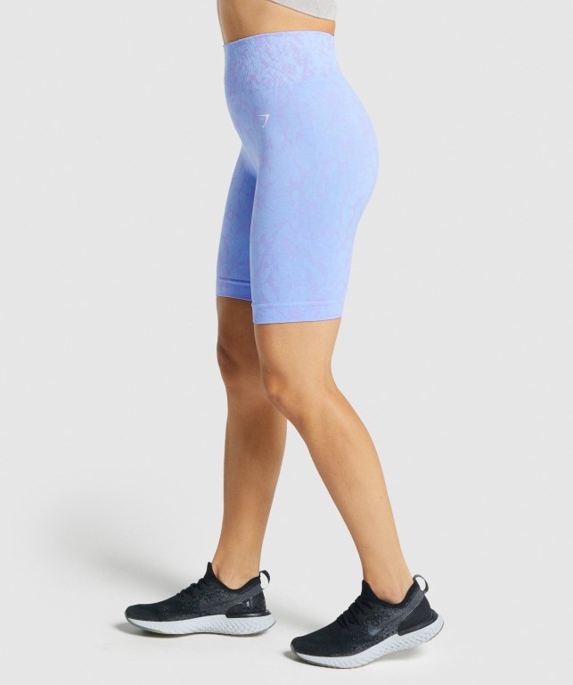 Gymshark Adapt Animal Seamless Cycling Women's Shorts Light Blue | UAE-30ERKJ