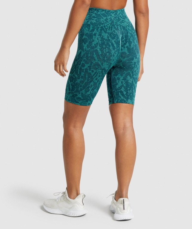 Gymshark Adapt Animal Seamless Cycling Women's Shorts Turquoise | UAE-59NERQ