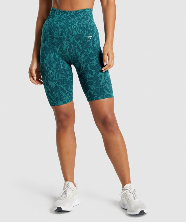 Gymshark Adapt Animal Seamless Cycling Women\'s Shorts Turquoise | UAE-59NERQ