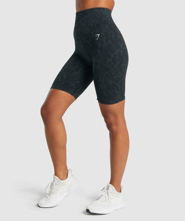 Gymshark Adapt Animal Seamless Cycling Women's Shorts Black | UAE-87NDYP