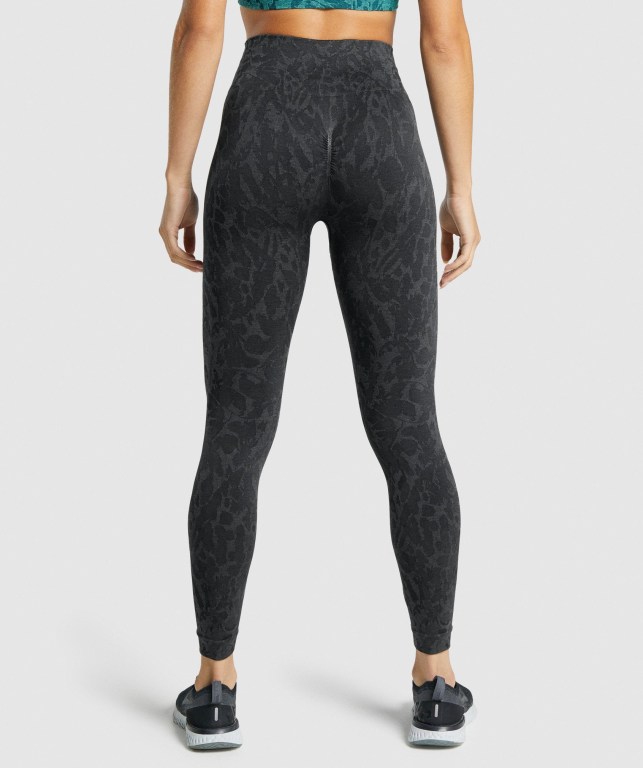 Gymshark Adapt Animal Seamless High Waisted Women's Leggings Black | UAE-69NGMC