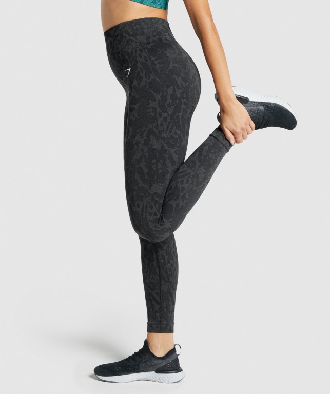 Gymshark Adapt Animal Seamless High Waisted Women's Leggings Black | UAE-69NGMC