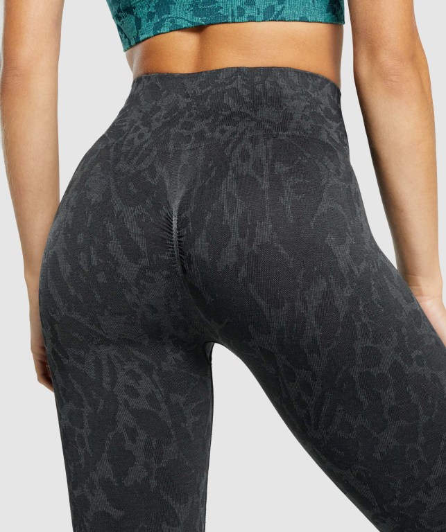 Gymshark Adapt Animal Seamless High Waisted Women's Leggings Black | UAE-69NGMC