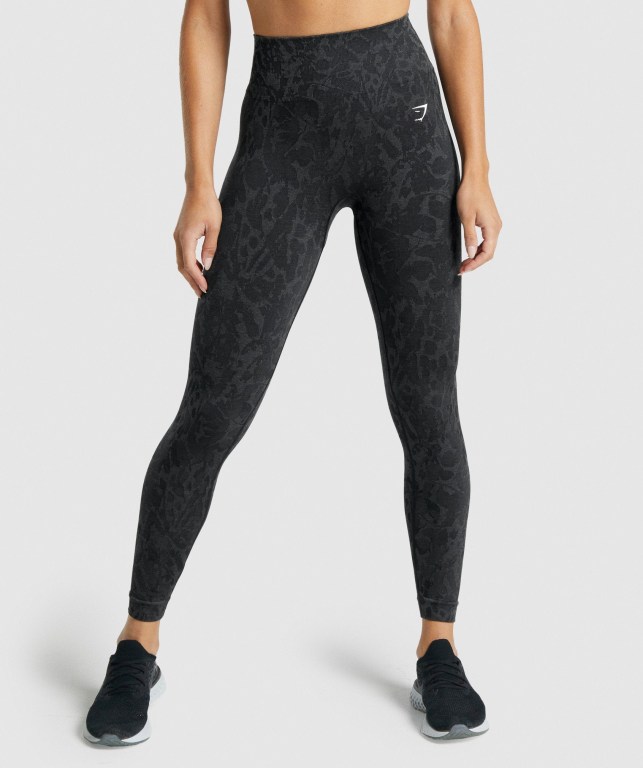 Gymshark Adapt Animal Seamless High Waisted Women\'s Leggings Black | UAE-69NGMC