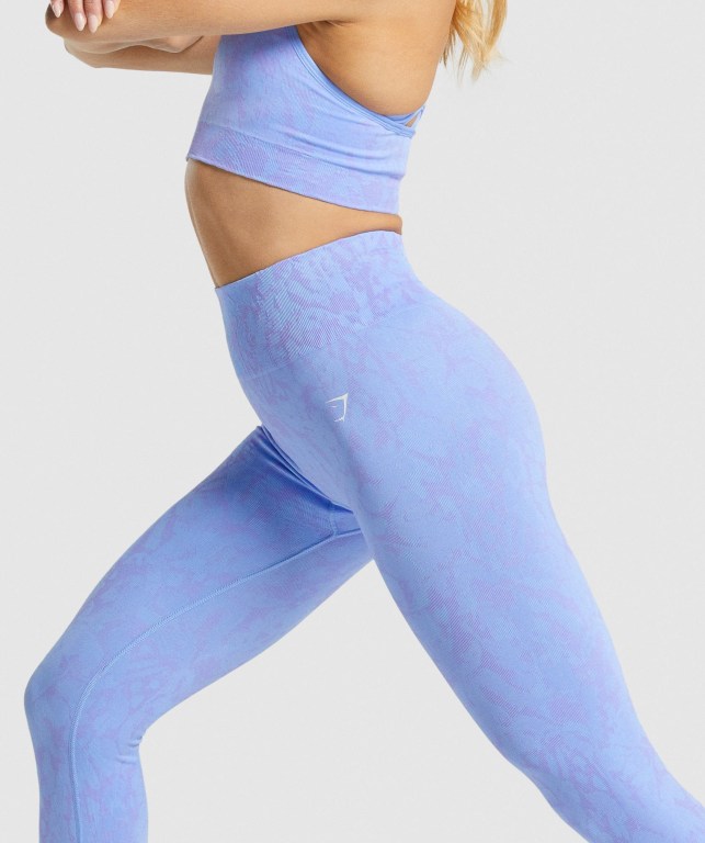 Gymshark Adapt Animal Seamless High Waisted Women's Leggings Light Blue | UAE-82IROD