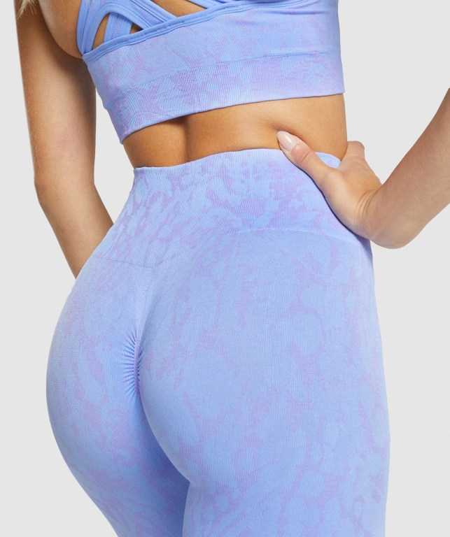 Gymshark Adapt Animal Seamless High Waisted Women's Leggings Light Blue | UAE-82IROD