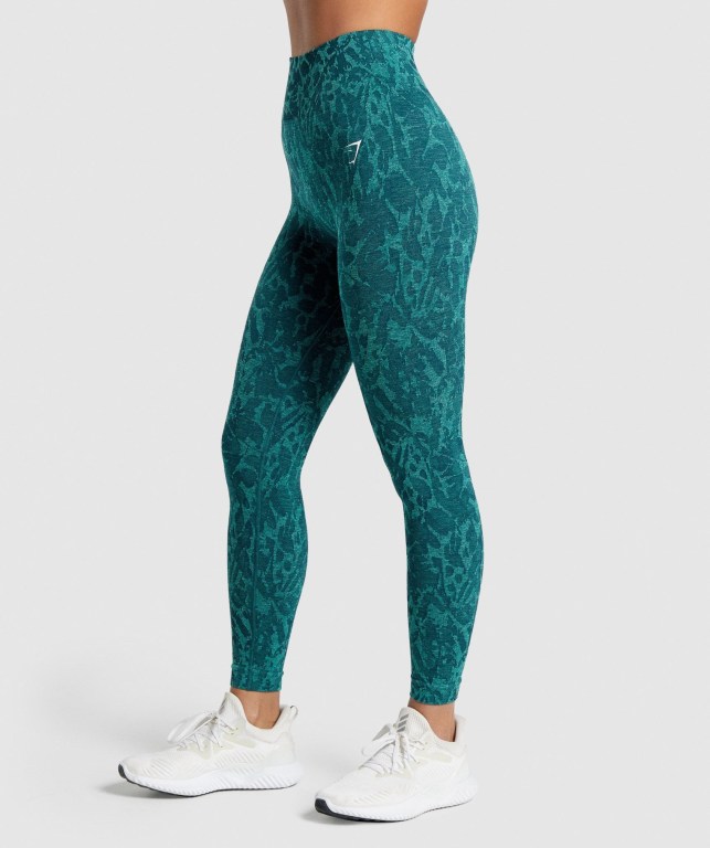 Gymshark Adapt Animal Seamless High Waisted Women's Leggings Turquoise | UAE-84KAXN