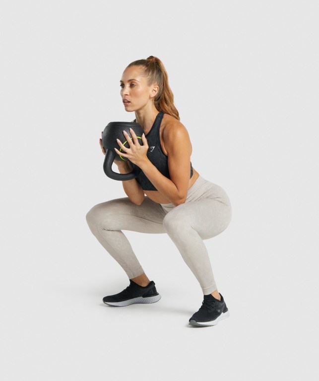 Gymshark Adapt Animal Seamless High Waisted Women's Leggings Grey | UAE-97IMPL