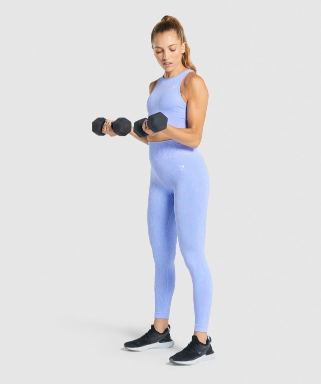 Gymshark Adapt Animal Seamless Women's Sports Bra Light Blue | UAE-15GVCW