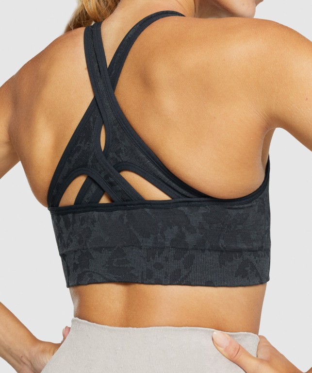 Gymshark Adapt Animal Seamless Women's Sports Bra Black | UAE-97RTON