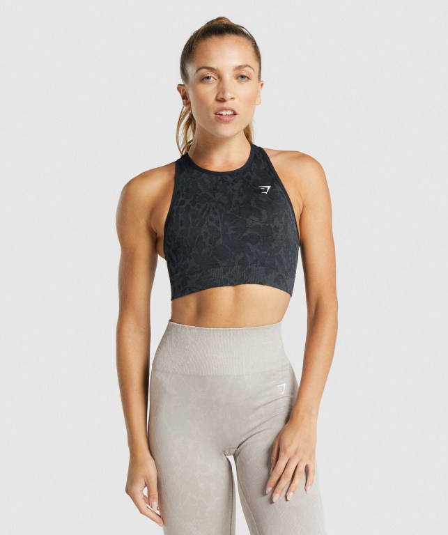 Gymshark Adapt Animal Seamless Women\'s Sports Bra Black | UAE-97RTON