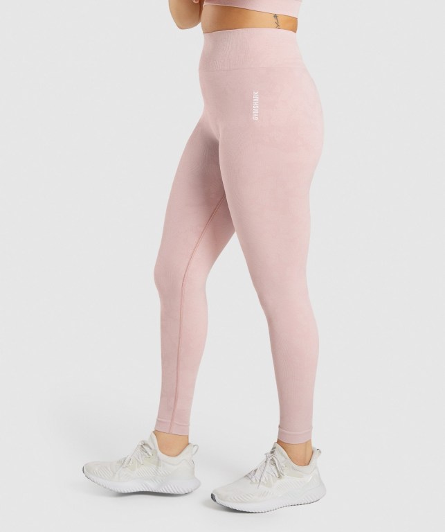 Gymshark Adapt Camo Seamless High Waisted Women's Leggings Light Pink | UAE-30VEFR