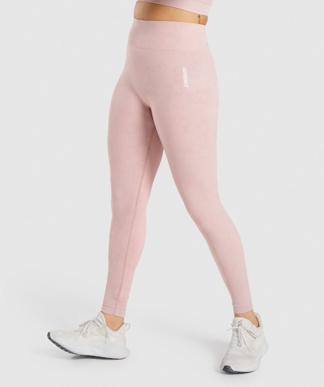 Gymshark Adapt Camo Seamless High Waisted Women\'s Leggings Light Pink | UAE-30VEFR