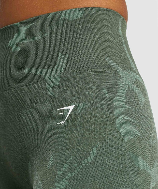 Gymshark Adapt Camo Seamless High Waisted Women's Leggings Green | UAE-82LKND