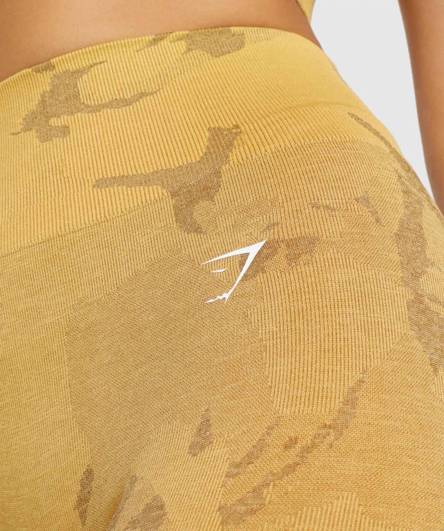 Gymshark Adapt Camo Seamless High Waisted Women's Leggings Yellow | UAE-85YIHC