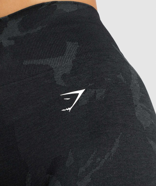 Gymshark Adapt Camo Seamless High Waisted Women's Leggings Black | UAE-95XMNF