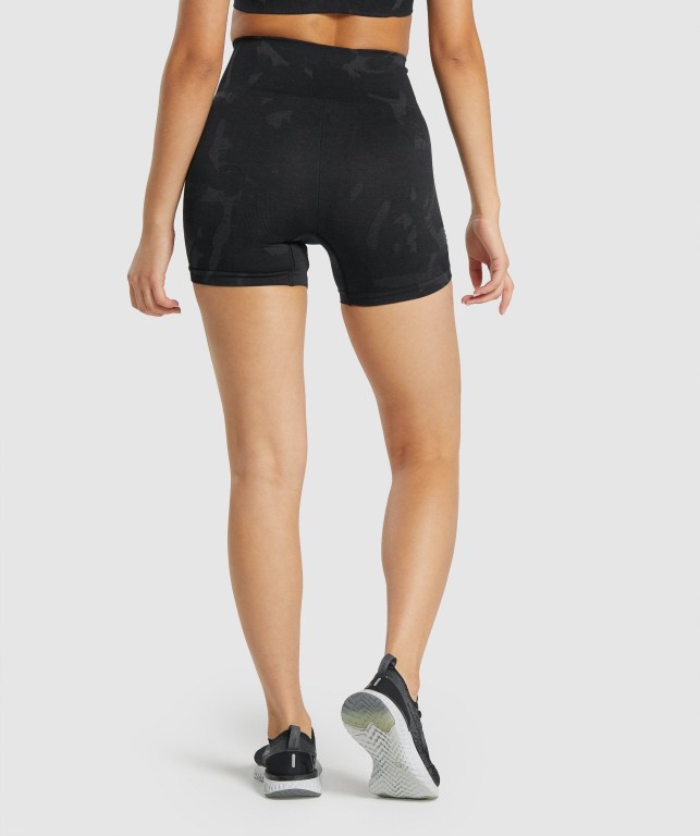 Gymshark Adapt Camo Seamless Women's Shorts Black | UAE-41ZRWQ