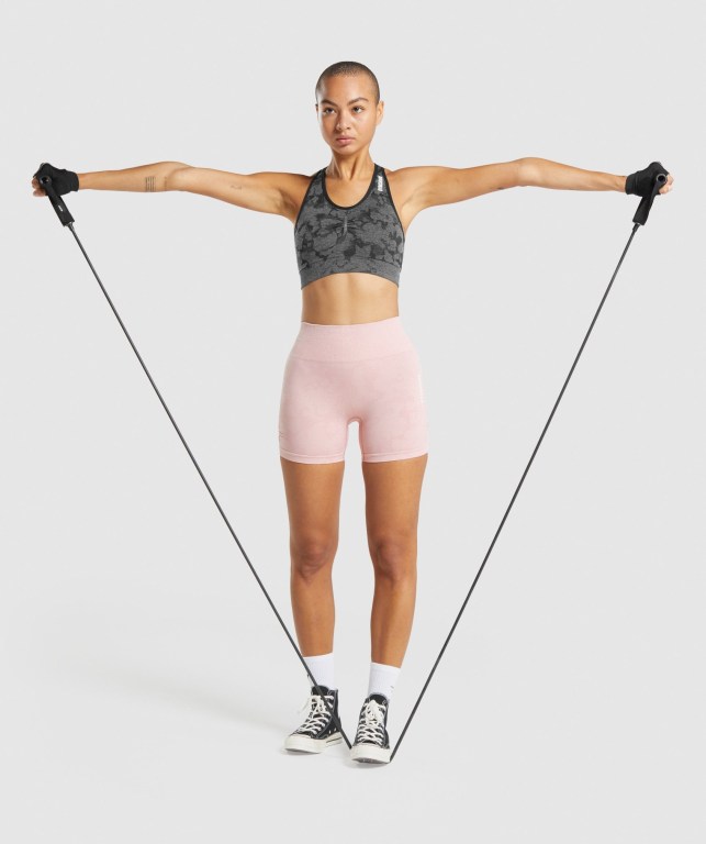 Gymshark Adapt Camo Seamless Women's Shorts Light Pink | UAE-47JDIO