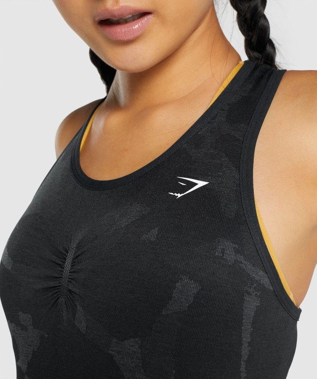 Gymshark Adapt Camo Seamless Women's Tank Tops Black | UAE-70USGM