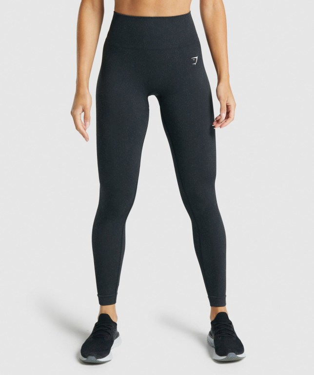 Gymshark Adapt Fleck Seamless High Waisted Women\'s Leggings Black | UAE-62EMBJ