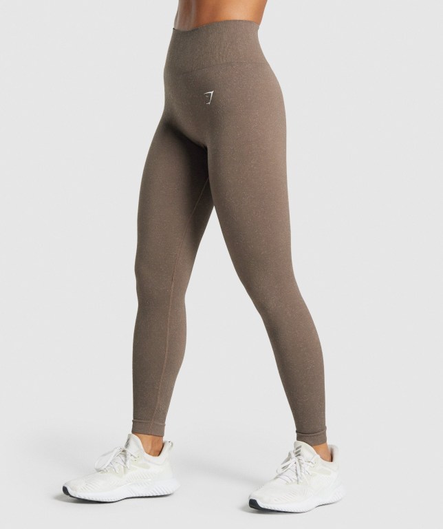 Gymshark Adapt Fleck Seamless High Waisted Women's Leggings Brown | UAE-78UFWS