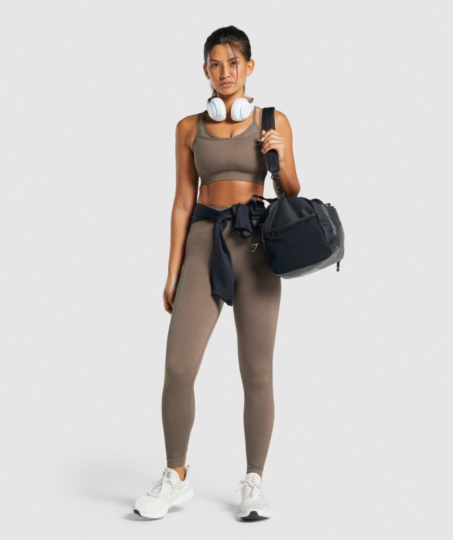 Gymshark Adapt Fleck Seamless High Waisted Women's Leggings Brown | UAE-78UFWS