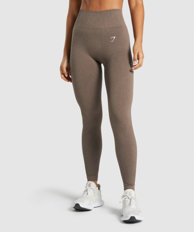 Gymshark Adapt Fleck Seamless High Waisted Women\'s Leggings Brown | UAE-78UFWS