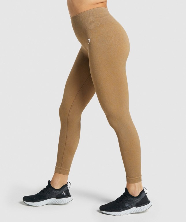 Gymshark Adapt Fleck Seamless High Waisted Women's Leggings Light Brown | UAE-80GUAF