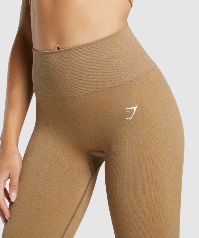 Gymshark Adapt Fleck Seamless High Waisted Women's Leggings Light Brown | UAE-80GUAF