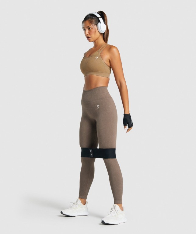 Gymshark Adapt Fleck Seamless Women's Sports Bra Light Brown | UAE-25MZVD