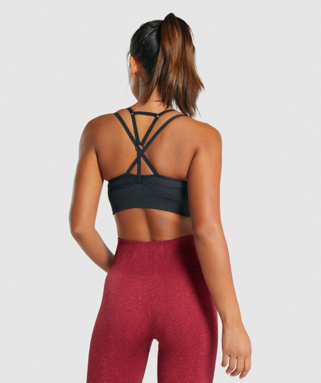 Gymshark Adapt Fleck Seamless Women's Sports Bra Black | UAE-26EIPY