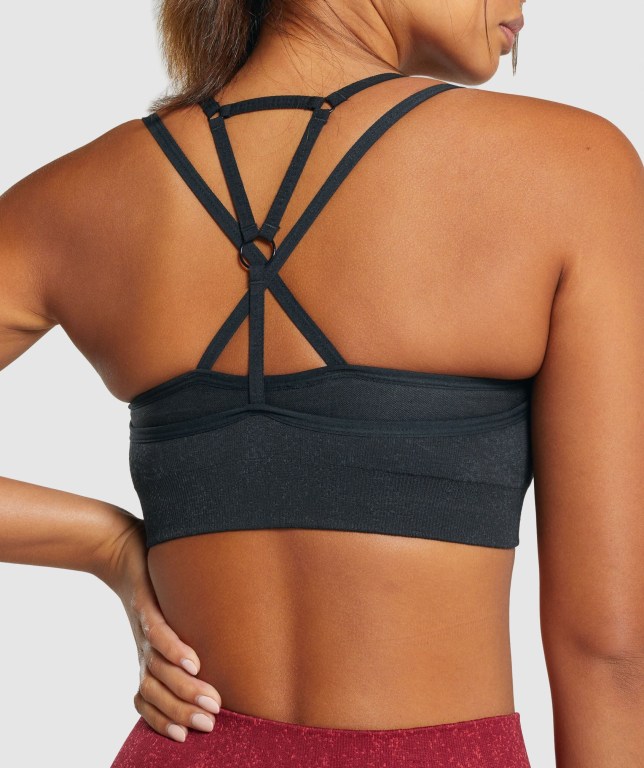 Gymshark Adapt Fleck Seamless Women's Sports Bra Black | UAE-26EIPY