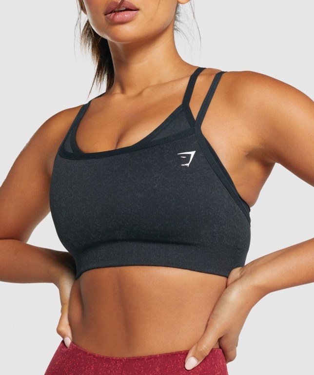 Gymshark Adapt Fleck Seamless Women's Sports Bra Black | UAE-26EIPY