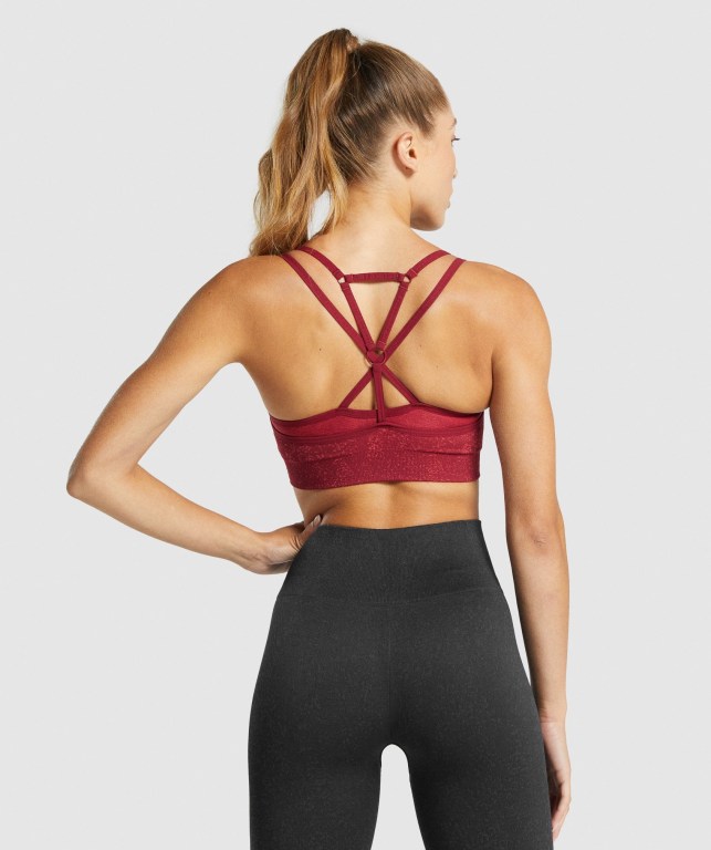 Gymshark Adapt Fleck Seamless Women's Sports Bra Burgundy | UAE-50JPSH